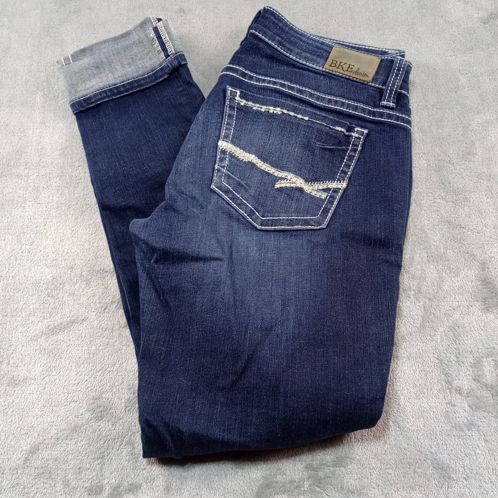 BKE Payton Slim Jeans Womens 28R Dark Wash Contrast Stitch FBK101R Y2K Western